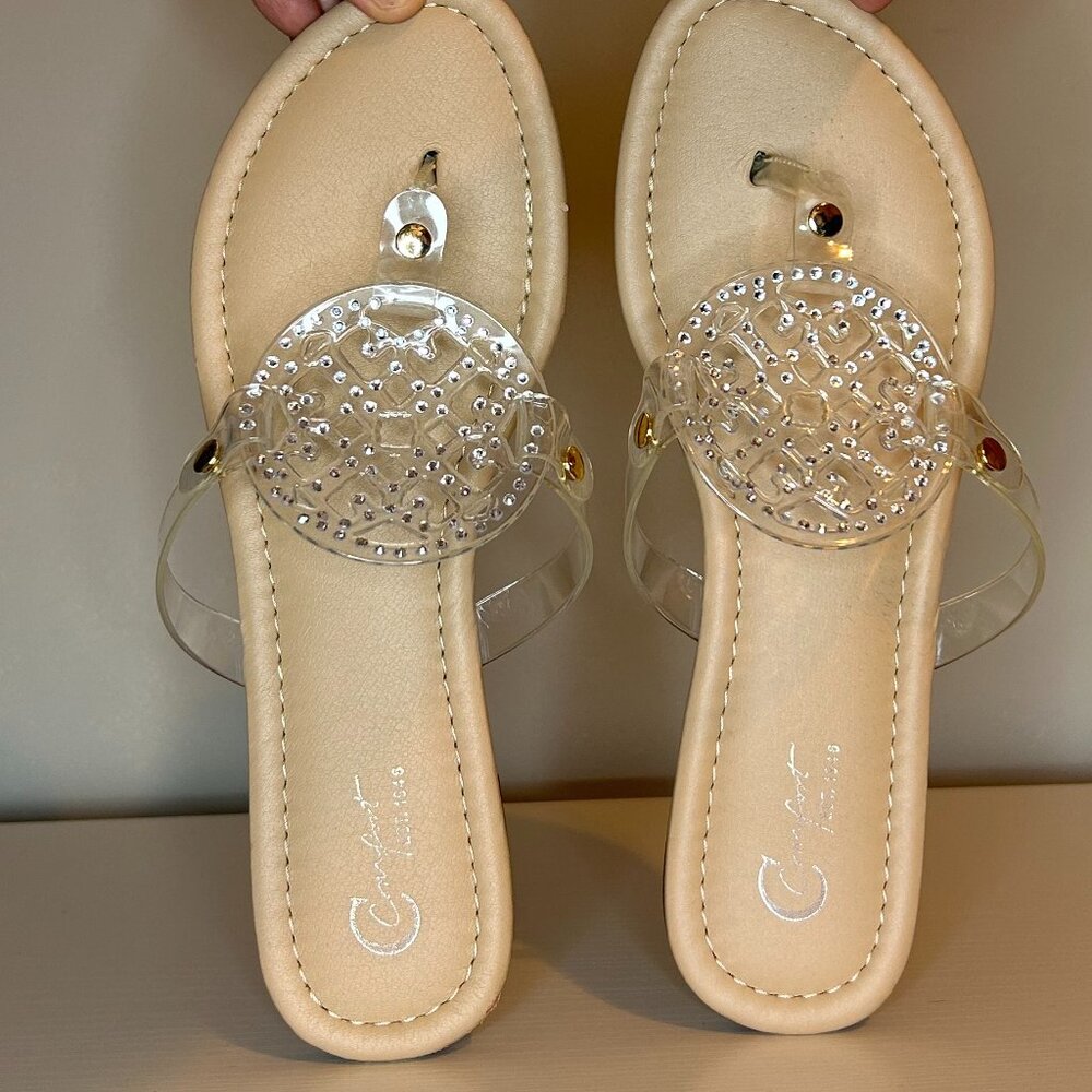 clear sparkle flats